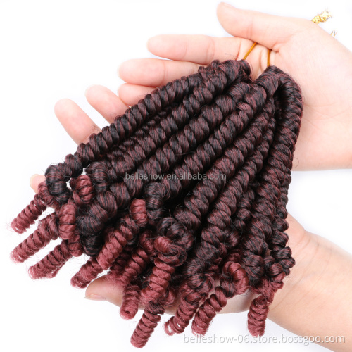6inch Pre-twisted Crochet Hair Curly Braids Synthetic Bomb Twist Fluffy Spring Crochet Braiding Hair For Black Women